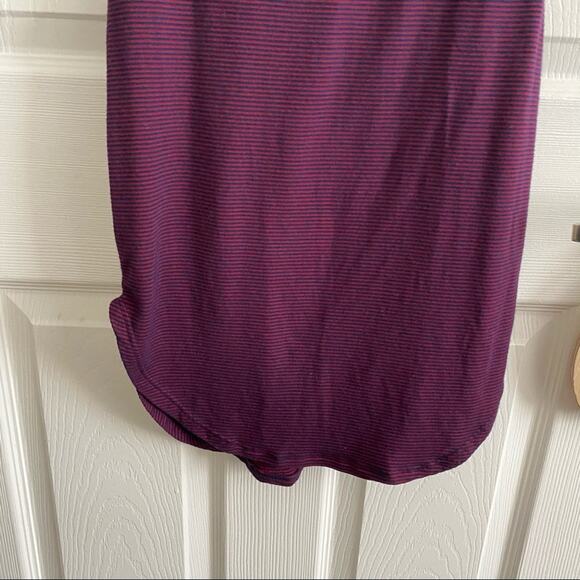 VIBE Sportswear Striped T-Shirt Mini Dress Women's Size Small Dark Red & Blue - Picture 5 of 6